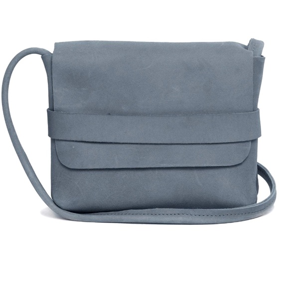 Able Handbags - ABLE Grey “Mare” Genuine Leather Crossbody Bag